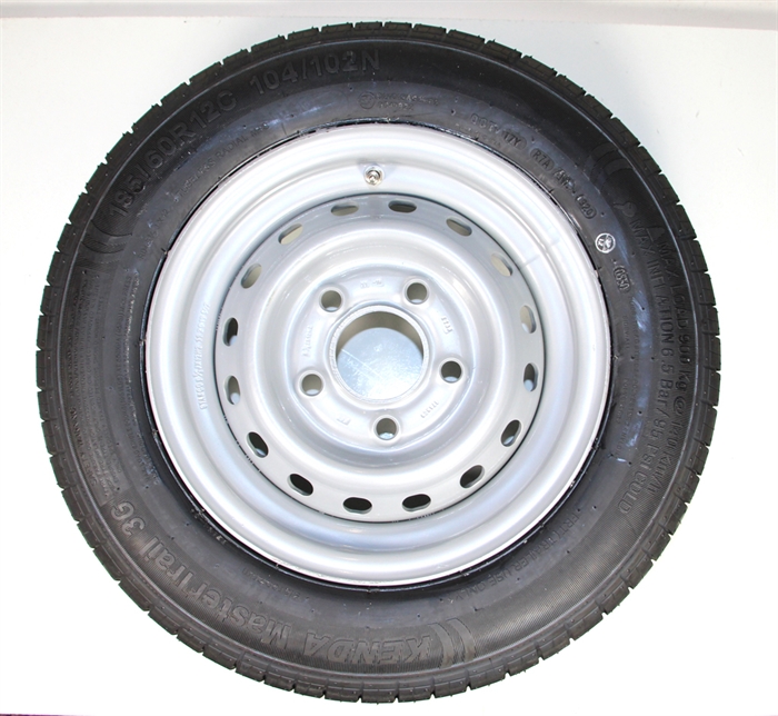 TRAILERHJUL 185/60R12C (900 KG) 5HUL FÆLG - KOSMETISKE FEJL 