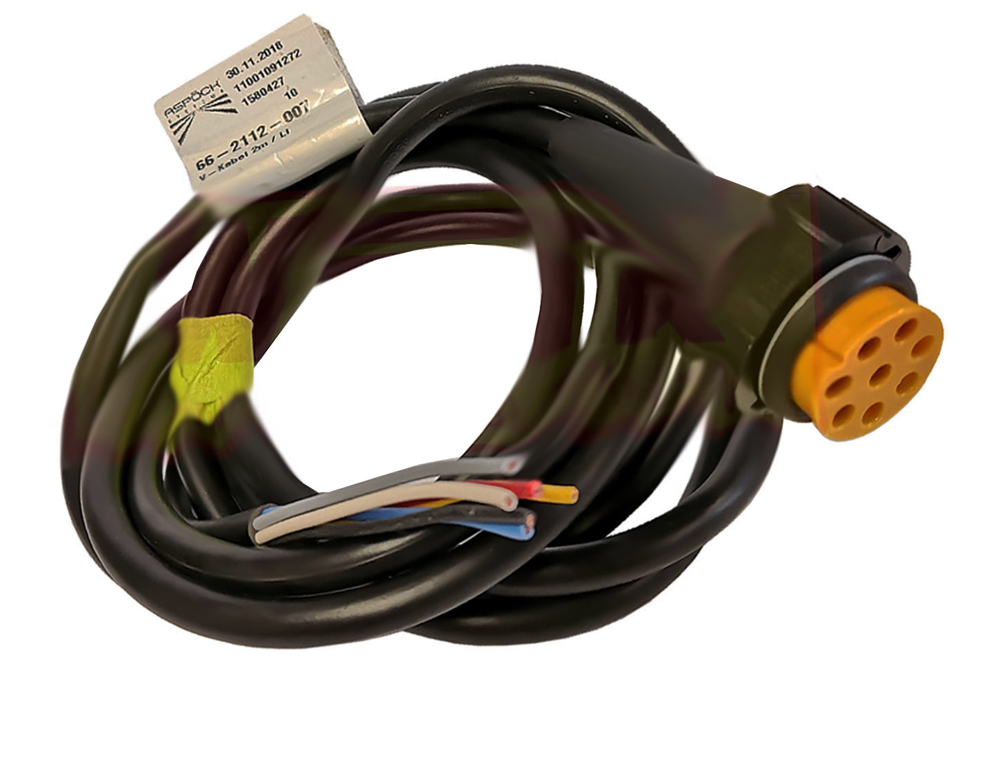 ASPÖCK KABEL 2,0M 8 POLET GUL
