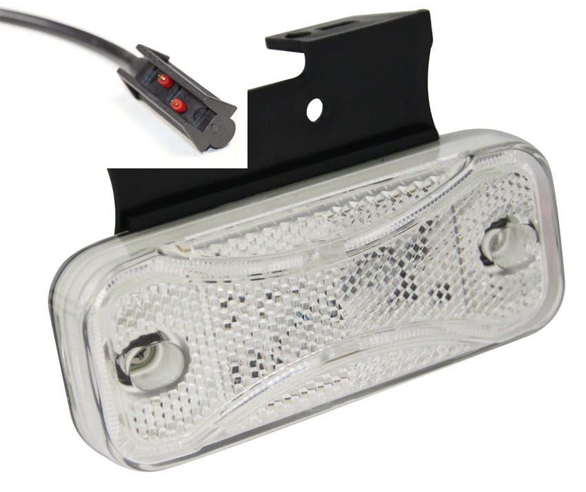 POSITIONSLYGTE 12/24V P&R LED HVID 0,5MTR M/90 GR. HOLDER