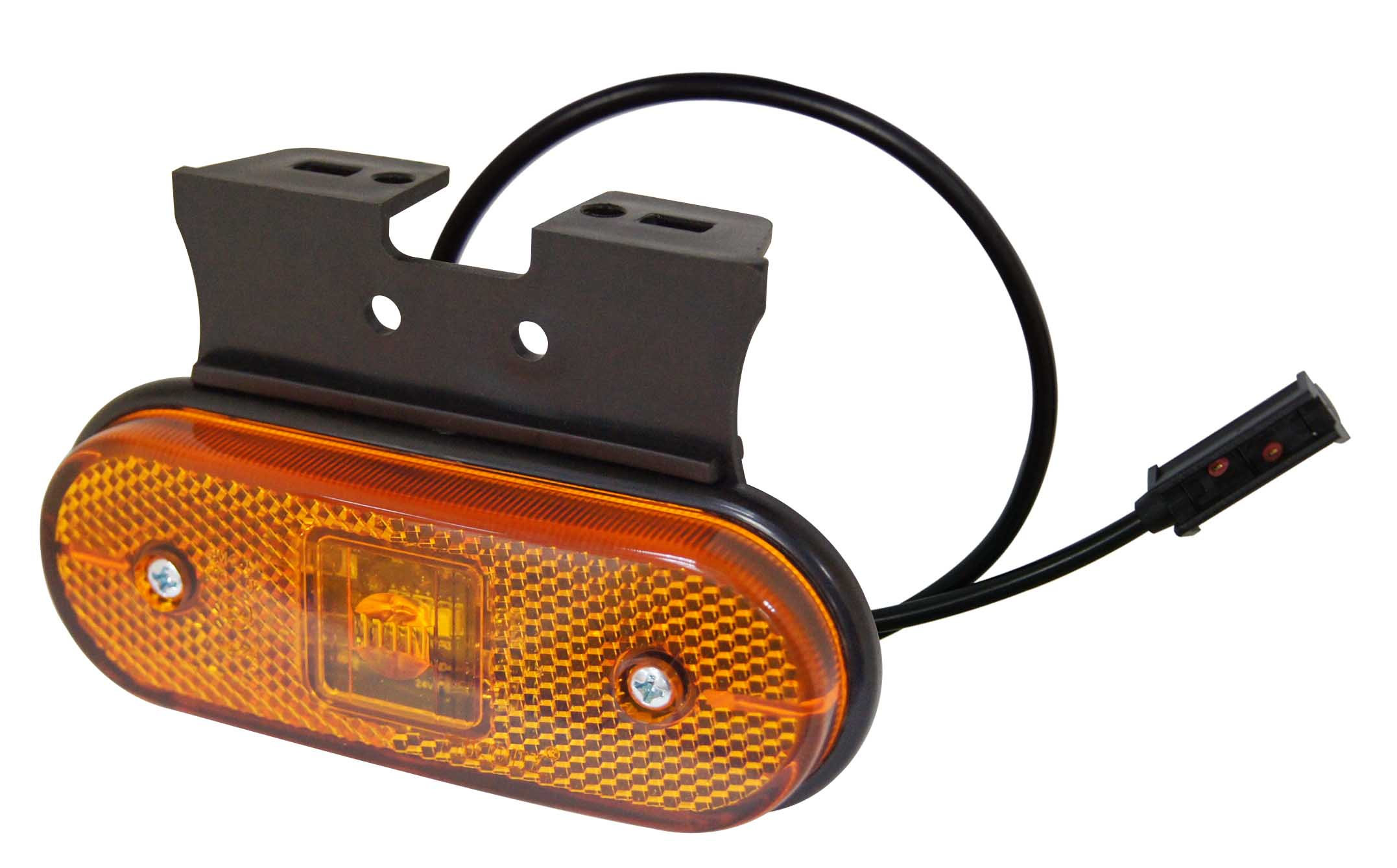 P&R SIDEMARKERINGSLYGTE 12/24V LED ORANGE 0,5MTR M/90 GR. HOLDER