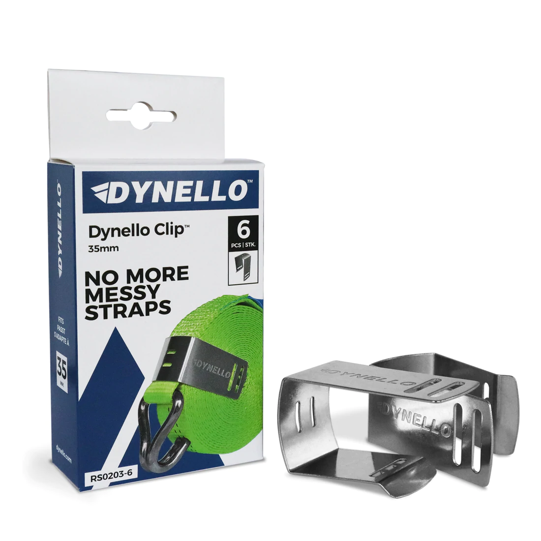 DYNELLO METAL CLIPS TIL SURRINGSBÅND 35MM - 6 STK.