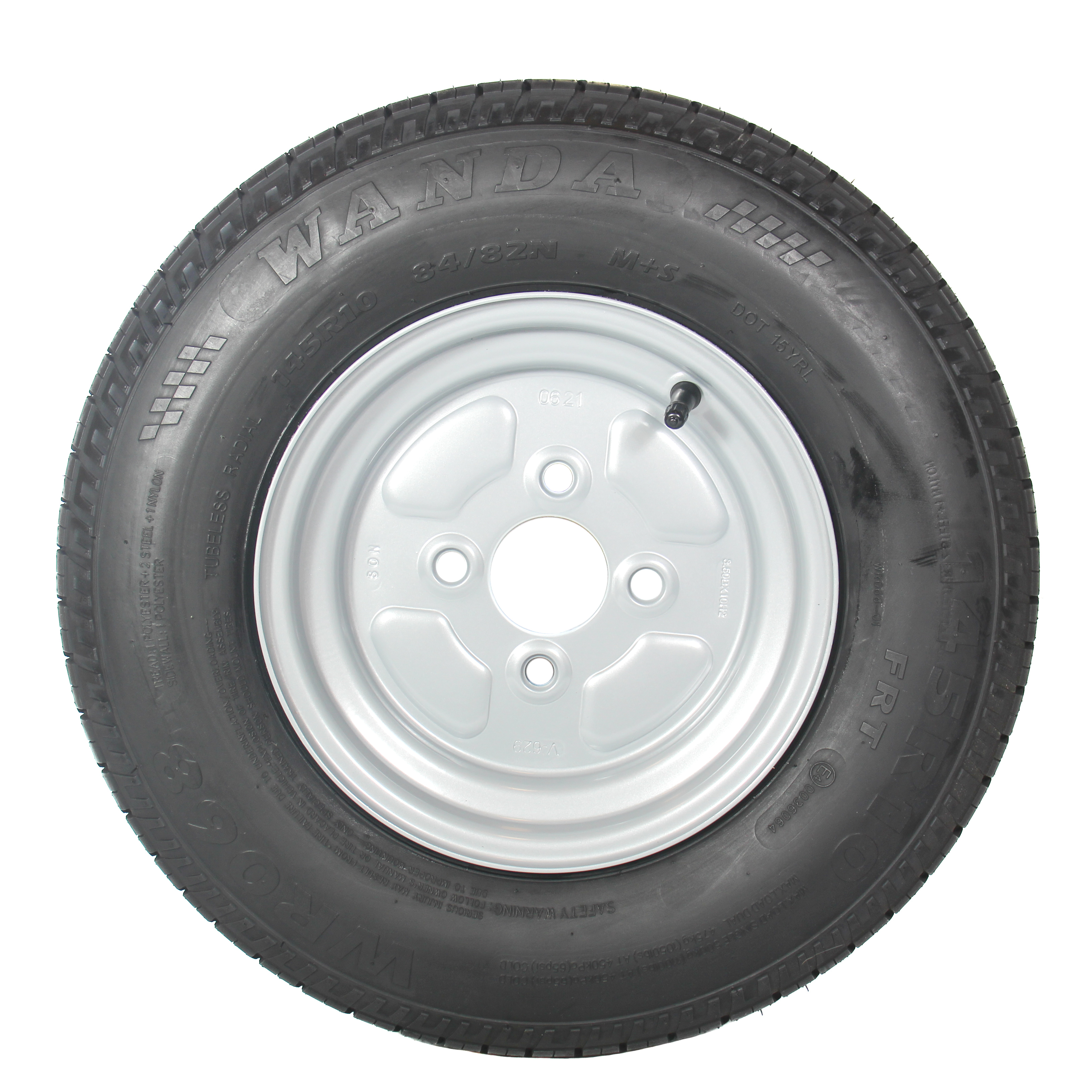 10" TRAILERHJUL 145/80R10 4x100 HUL FÆLG 74N  