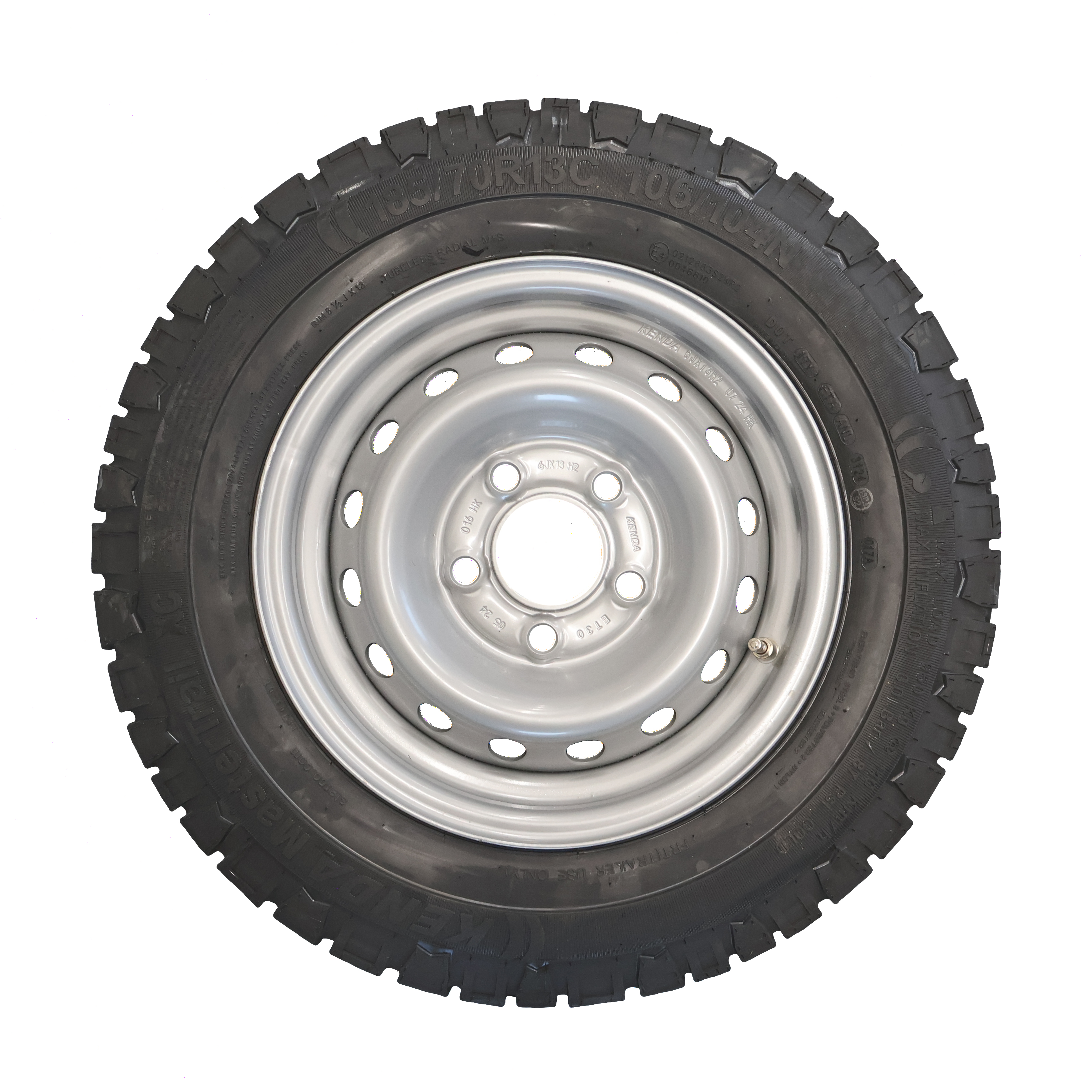 KOMPLET HJUL 185/70R13C GROVMØNSTER 106N 5x112